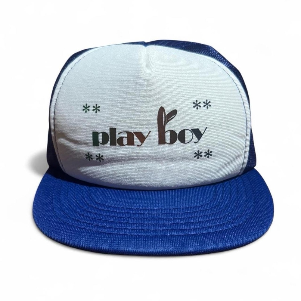 Vintage 90s Playboy Hugh Hefner Bunny Mesh Snapback Retro Trucker Hat OSFA